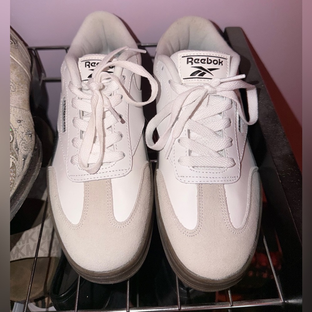 Reebok Classic White and Gray Sneakers